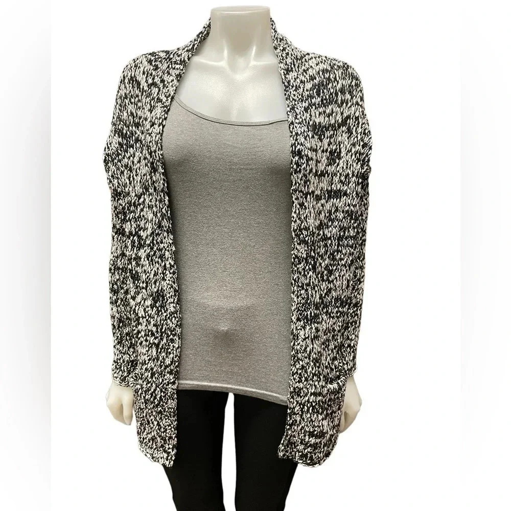 Talula Knit Open Cardigan Black and  White Size XXS